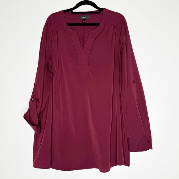 Laney Bryant Split Neck Roll Tab Long Sleeve Blouse Women's Plus Size 18 - Picture 9 of 9